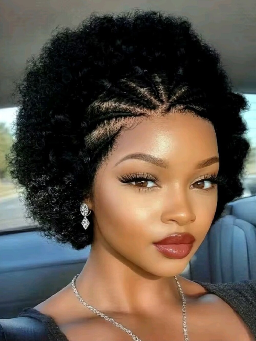 Women's Afro Curly Wigs Colorful Human Hair 8" Inch